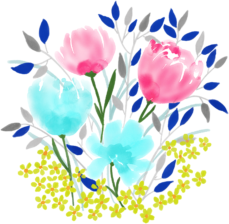 Watercolour Flowers Spring Nature Floral Watercolor - Kezzel Rajzolt Virag Hatterkep Clipart (556x720), Png Download