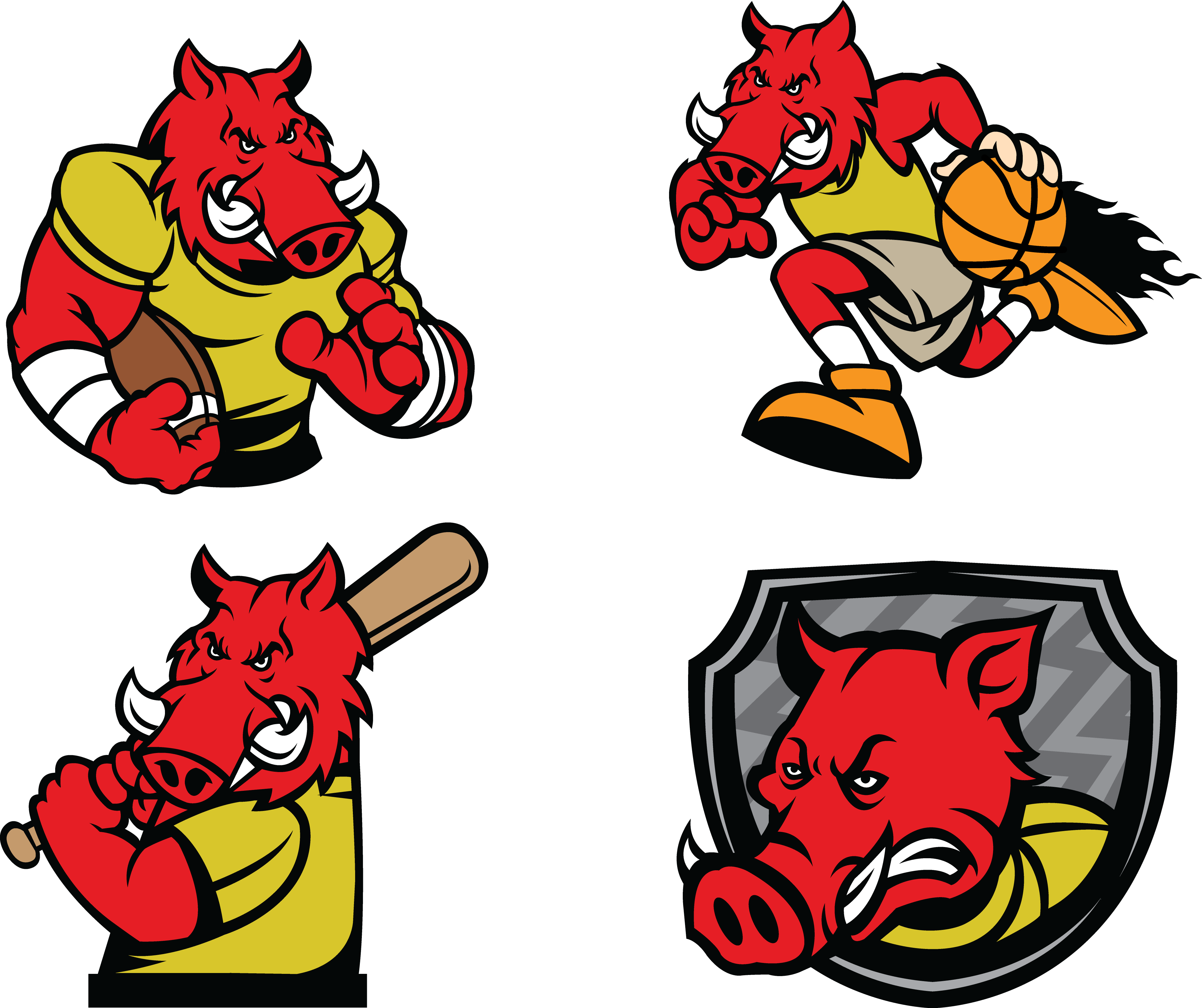 Adobe Illustrator Clip Art - Desenho Javalis Selvagens - Png Download (4292x3601), Png Download