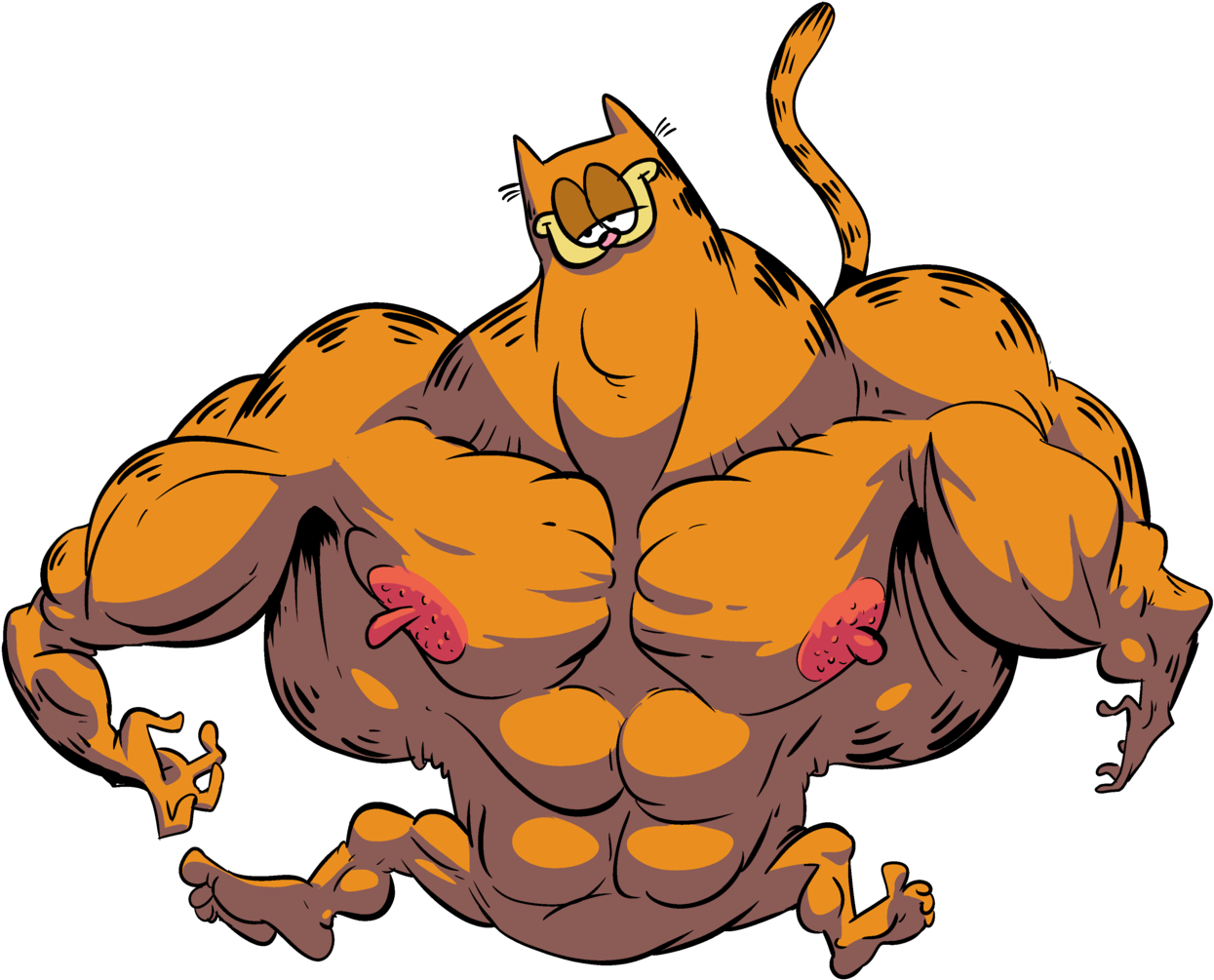 Feel The Explosive Might That Is Garfield - Illustration Clipart (1280x1027), Png Download