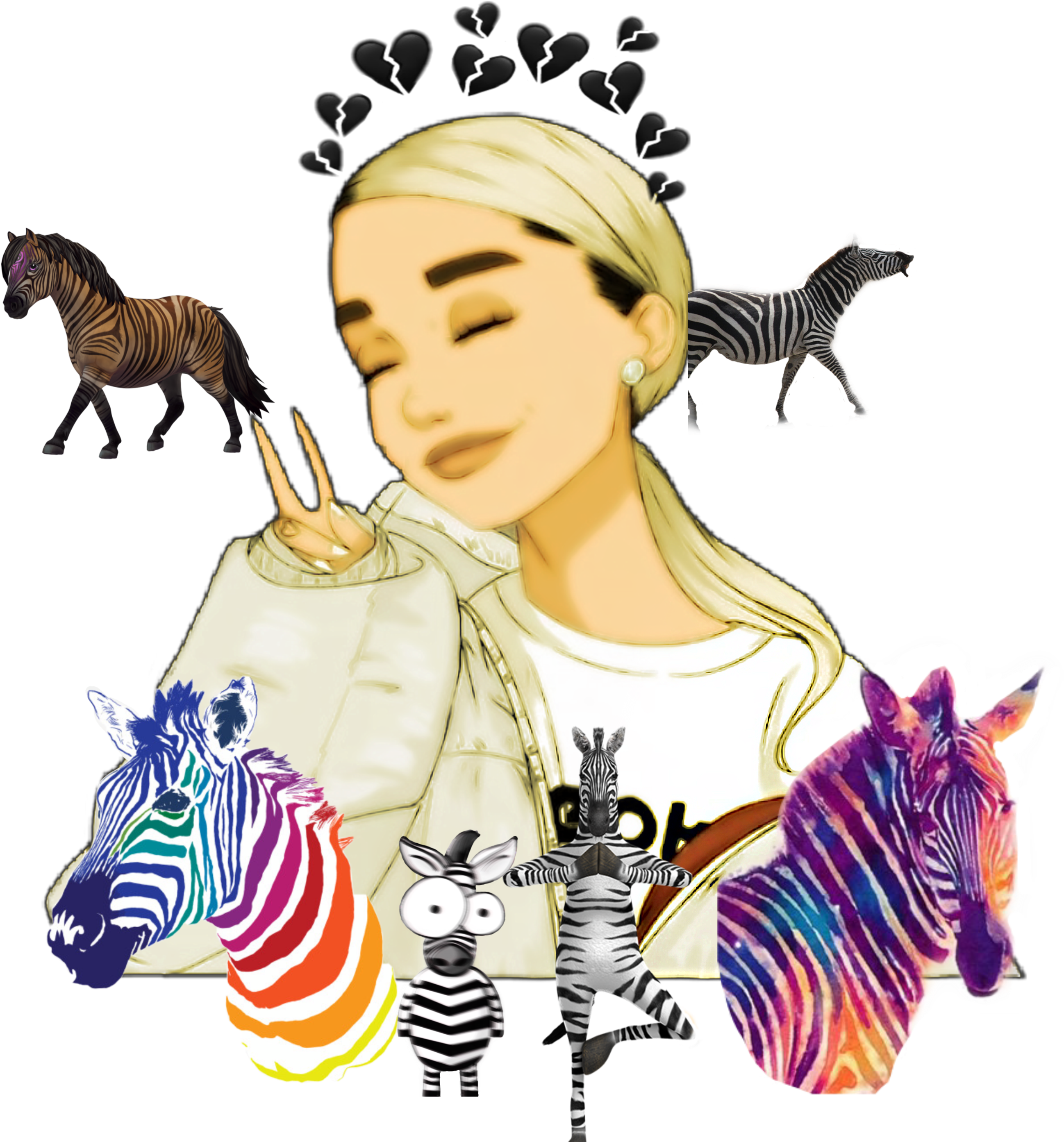 Zebra Sticker - Painting With A Twist Rainbow Zebra Clipart (2828x2828), Png Download