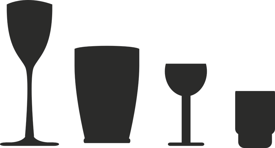 Glass Silhouettes Chalice Shots Symbols Icons - Stemware Clipart (960x519), Png Download