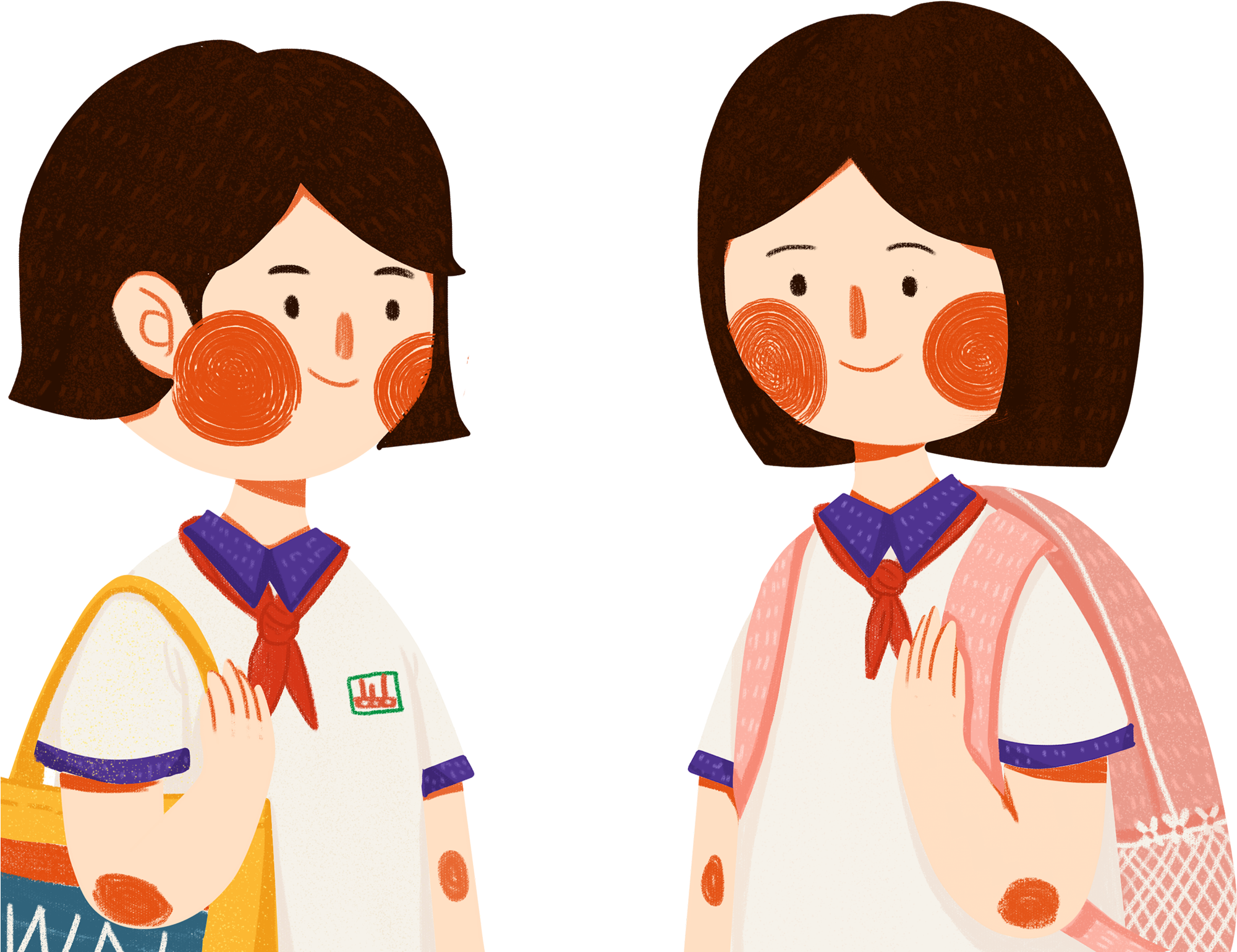 شعر قصير أحمر الخدود جميل الزي المدرسي صورة ملف Psd - Student Clipart (2000x2110), Png Download