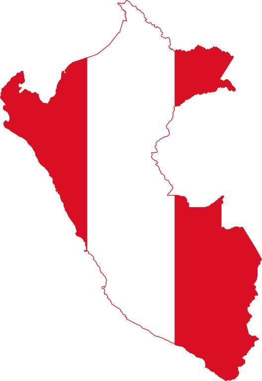 World Map Clipart Vector - Peru Flag Map Png Transparent Png (527x767), Png Download