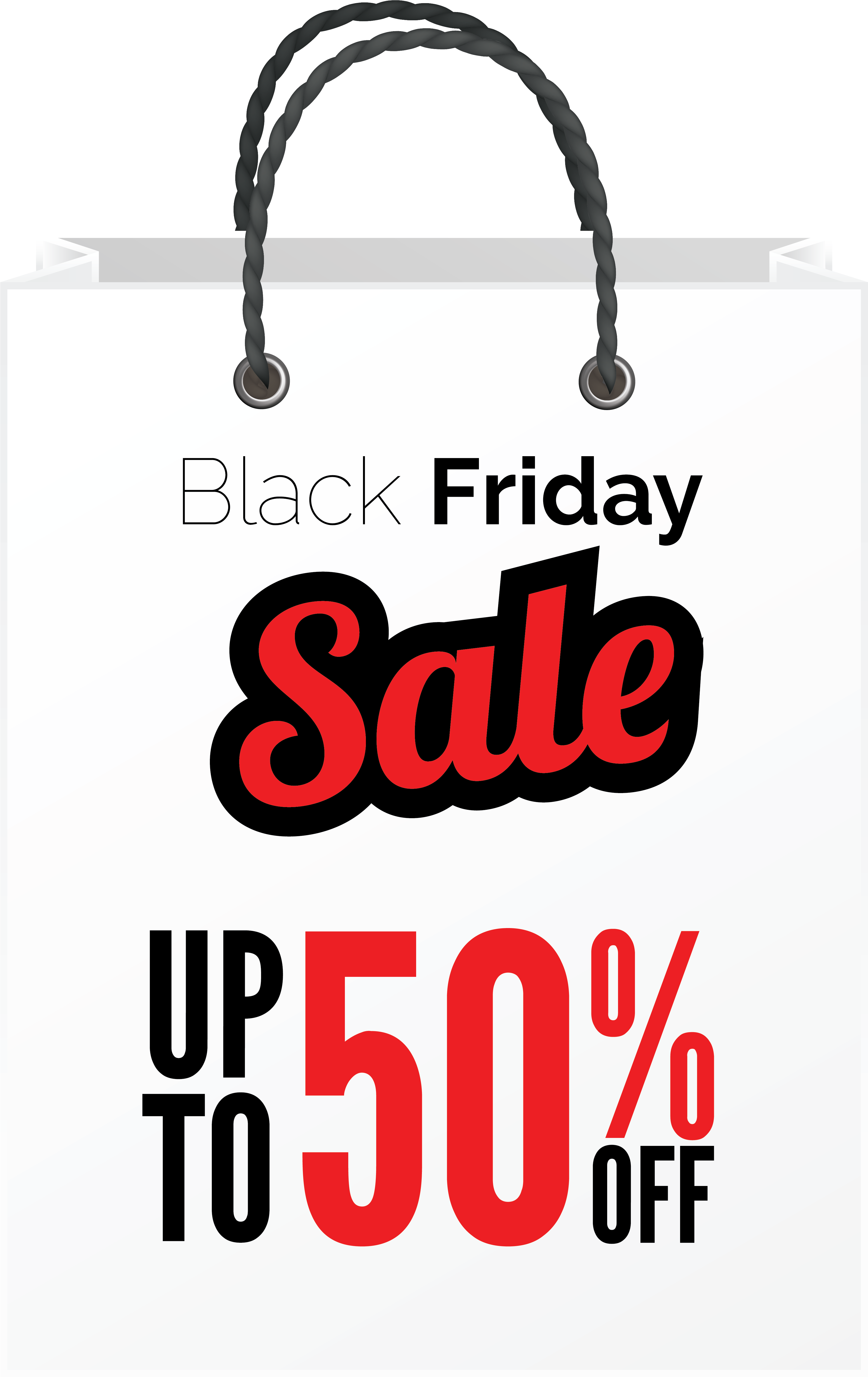 Black Friday Sale White Bag Png Clipart Image - Black Friday Blanco Png Transparent Png (3869x5959), Png Download