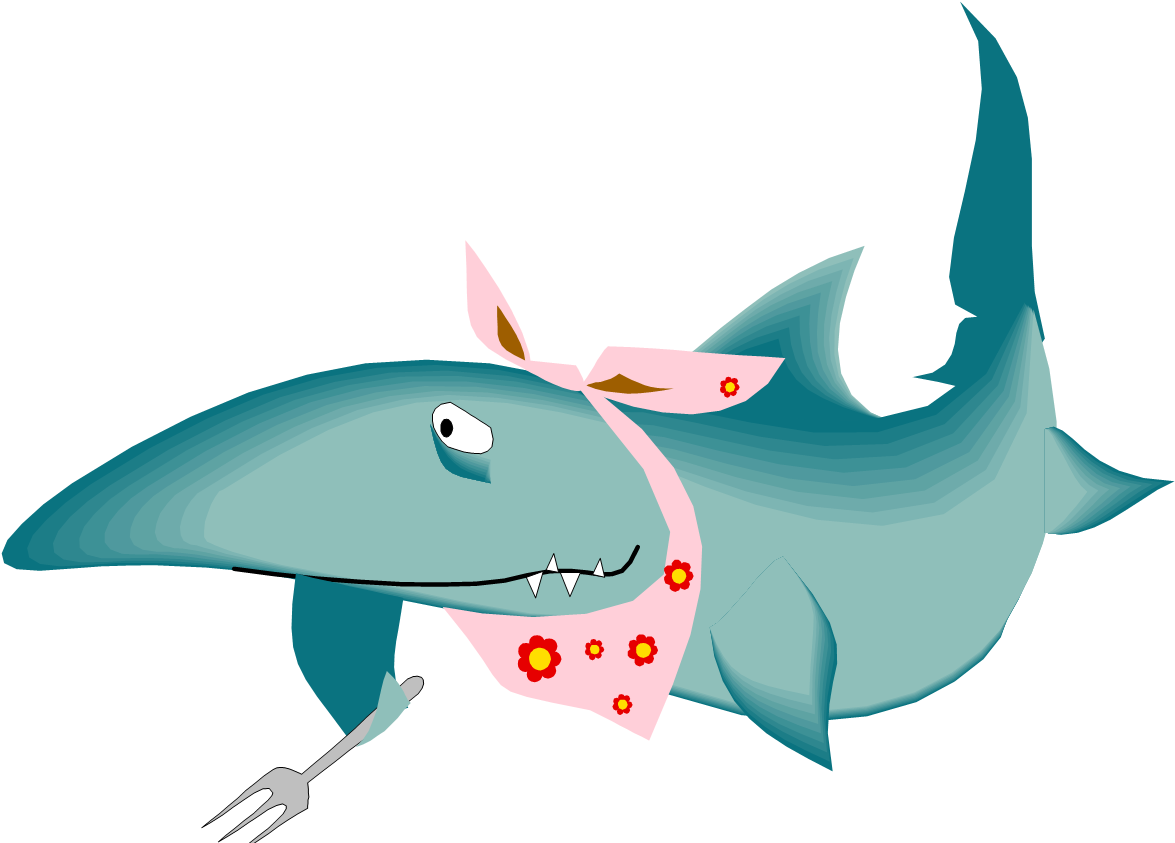 Starving - Hungry Shark Clipart - Png Download (1226x869), Png Download