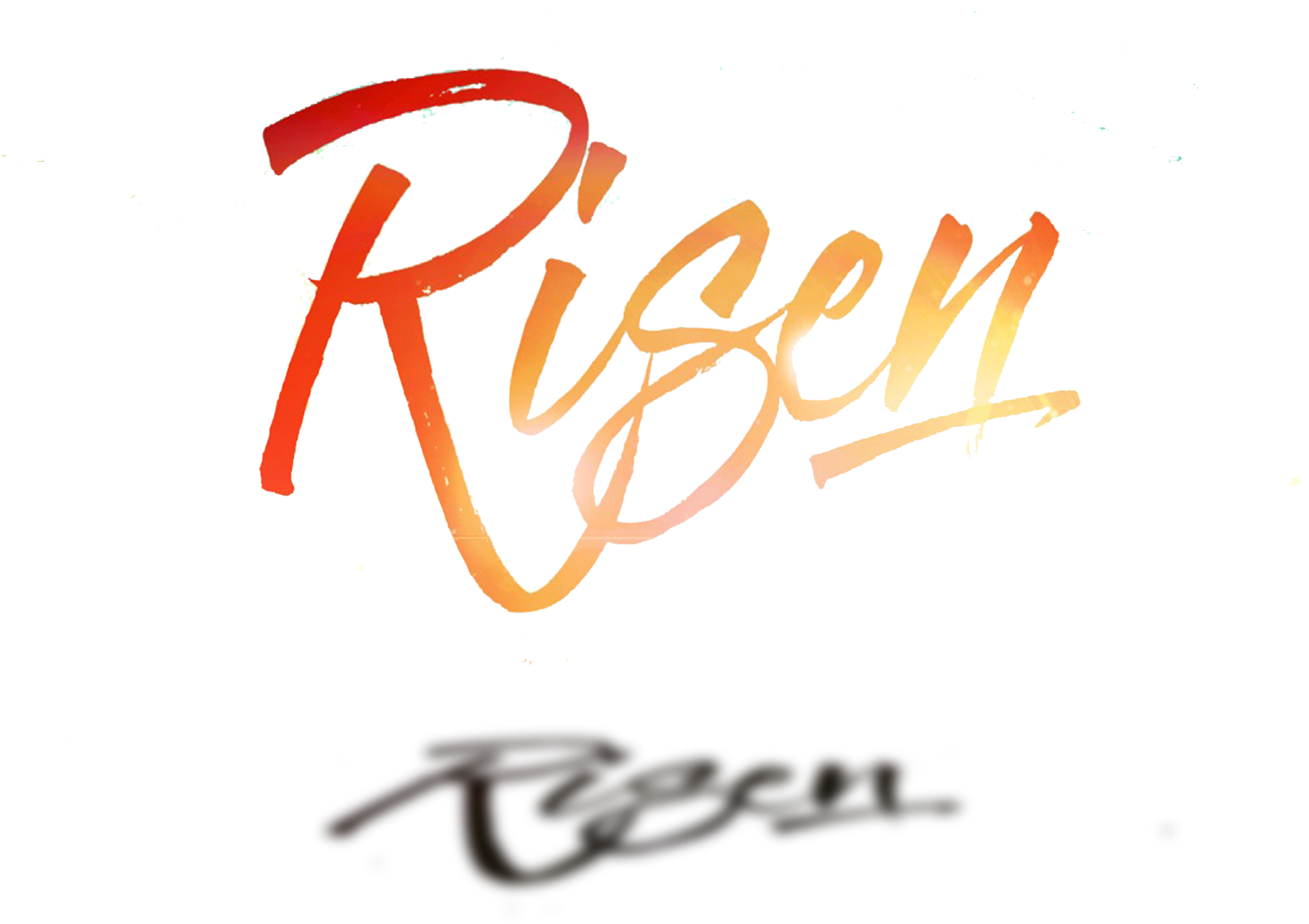 Risen - Calligraphy - Calligraphy Clipart (1838x1297), Png Download