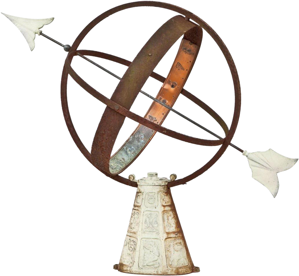 Vintage Sundial Sphere With - Armillary Sphere No Background Clipart (1031x1031), Png Download