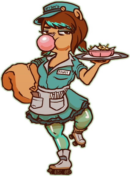 Catastrophe Waitress - Cartoon Clipart (600x600), Png Download