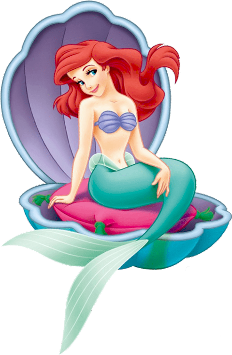 Little Mermaid In A Shell Clipart (480x732), Png Download