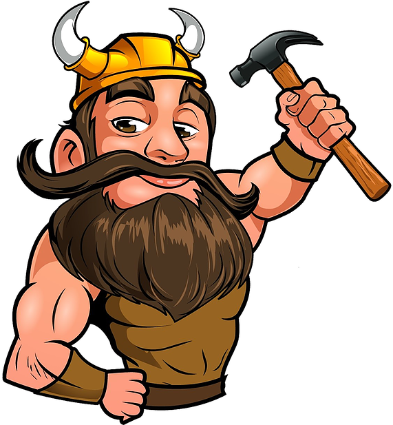 Hd Viking Roofing Mascot - Cartoon Clipart (571x617), Png Download