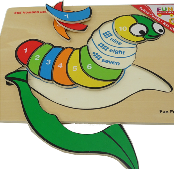 Caterpillar Wooden Jigsaw Puzzle - Cartoon Clipart (600x600), Png Download