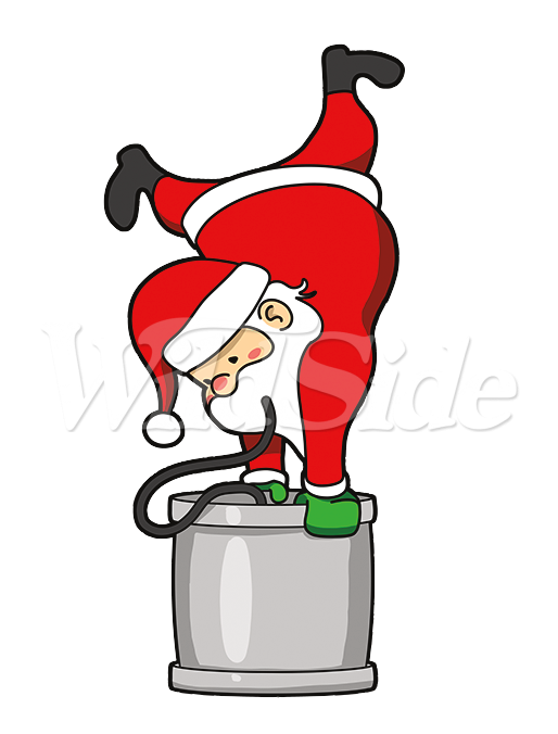 Drunk Santa Png - Santa Doing A Keg Stand Clipart (514x676), Png Download