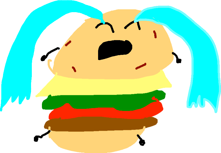Hamburger Clipart Sad - Cartoon - Png Download (854x591), Png Download