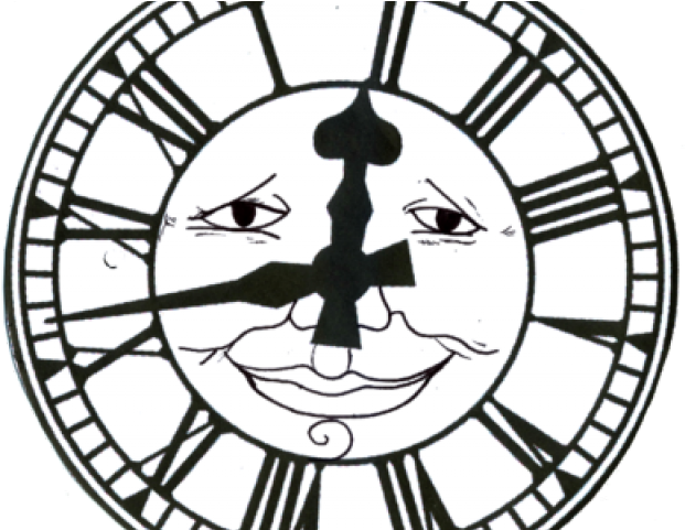 Drawn Clock Alice In Wonderland - Round Seating Wedding Ceremony Clipart (640x480), Png Download