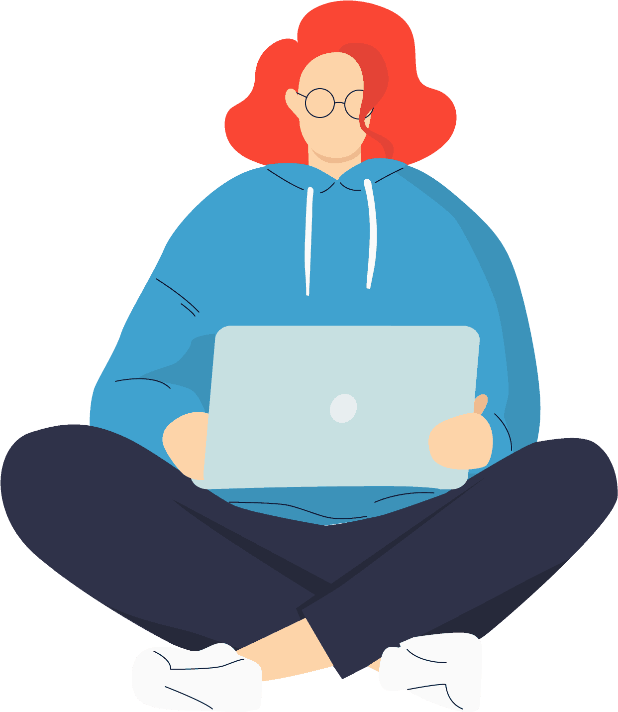 For Remote Professionals - Sitting Clipart (1241x1800), Png Download