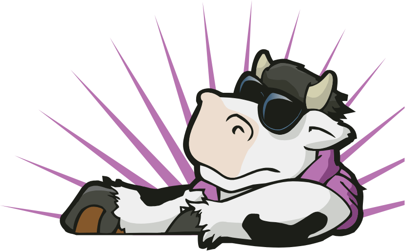 About Cool Cow - Cartoon Clipart (828x514), Png Download