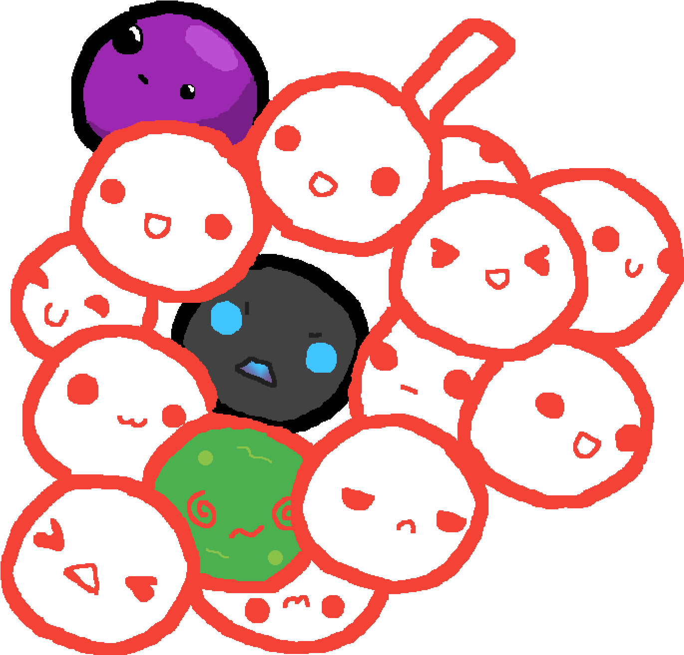 Look A Sick Grape - Kawaii Sweets Clipart (1400x1400), Png Download