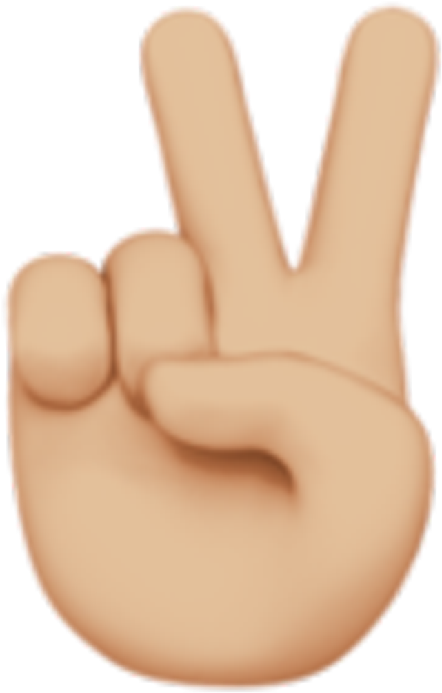 Peace Sign Emoji Png - Victory Hand Emoji Clipart (1024x1024), Png Download