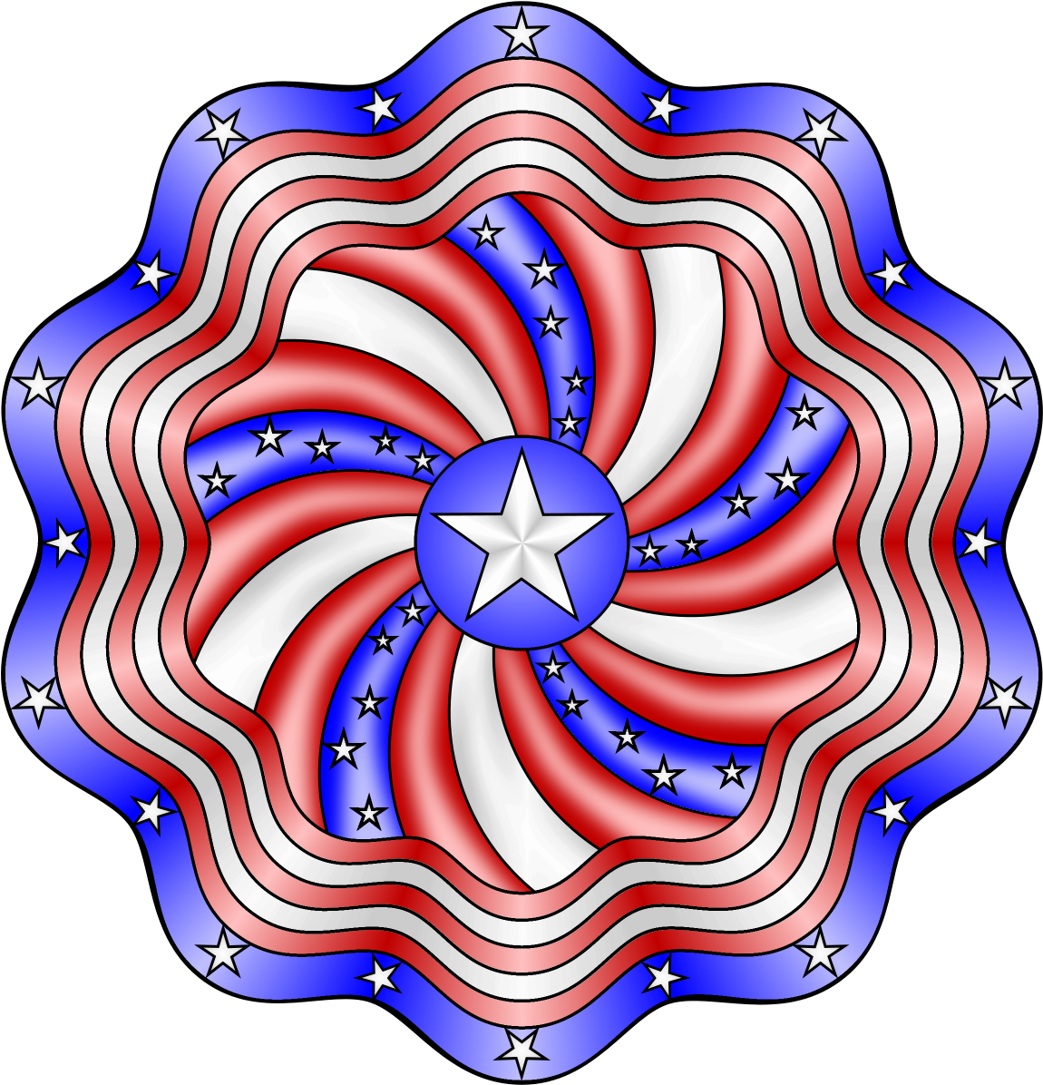 Patriotic Stars Clip Art C - Coloring Book - Png Download (1200x1200), Png Download