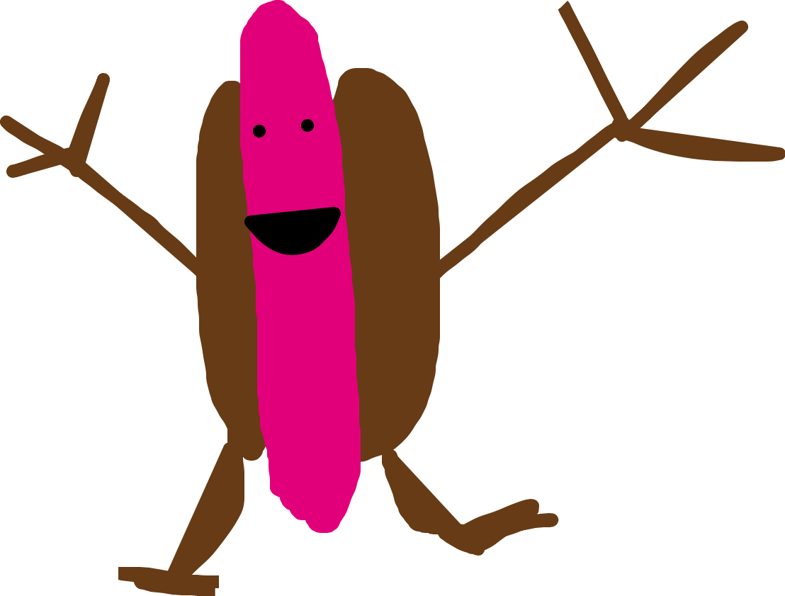 The Length Of Hotdog Is 10 Feet He Likes Carry Hot Clipart (1108x841), Png Download