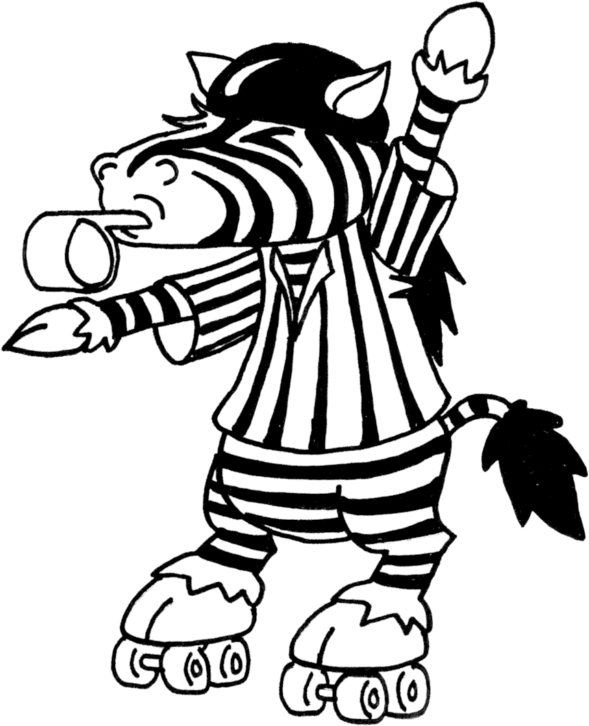 Roller Derby Zebra Clipart (900x1098), Png Download