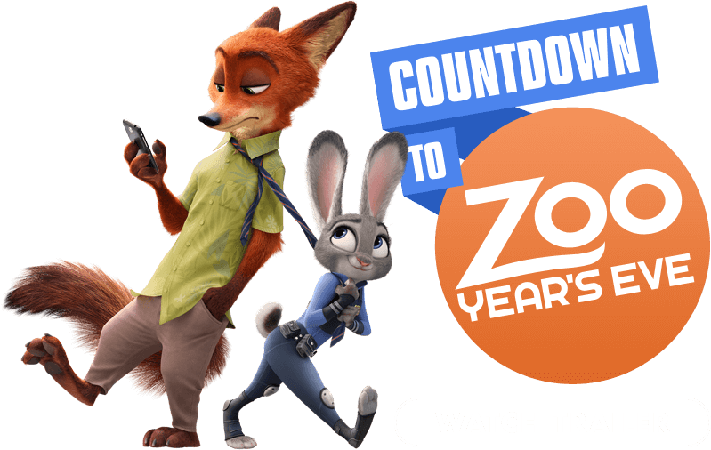 Image Countdown To Zoo Year S Eve - Zootropolis Bunny And Fox Clipart (799x506), Png Download
