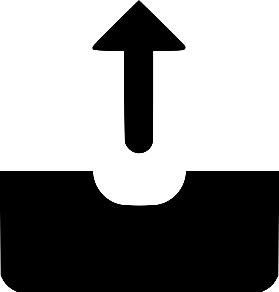 Arrow Up Png - White Inbox Icon Png Clipart (934x980), Png Download