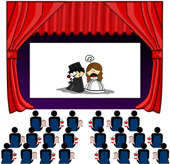 Theatre Clipart Stage - Theatre Curtains Clip Art - Png Download (600x542), Png Download