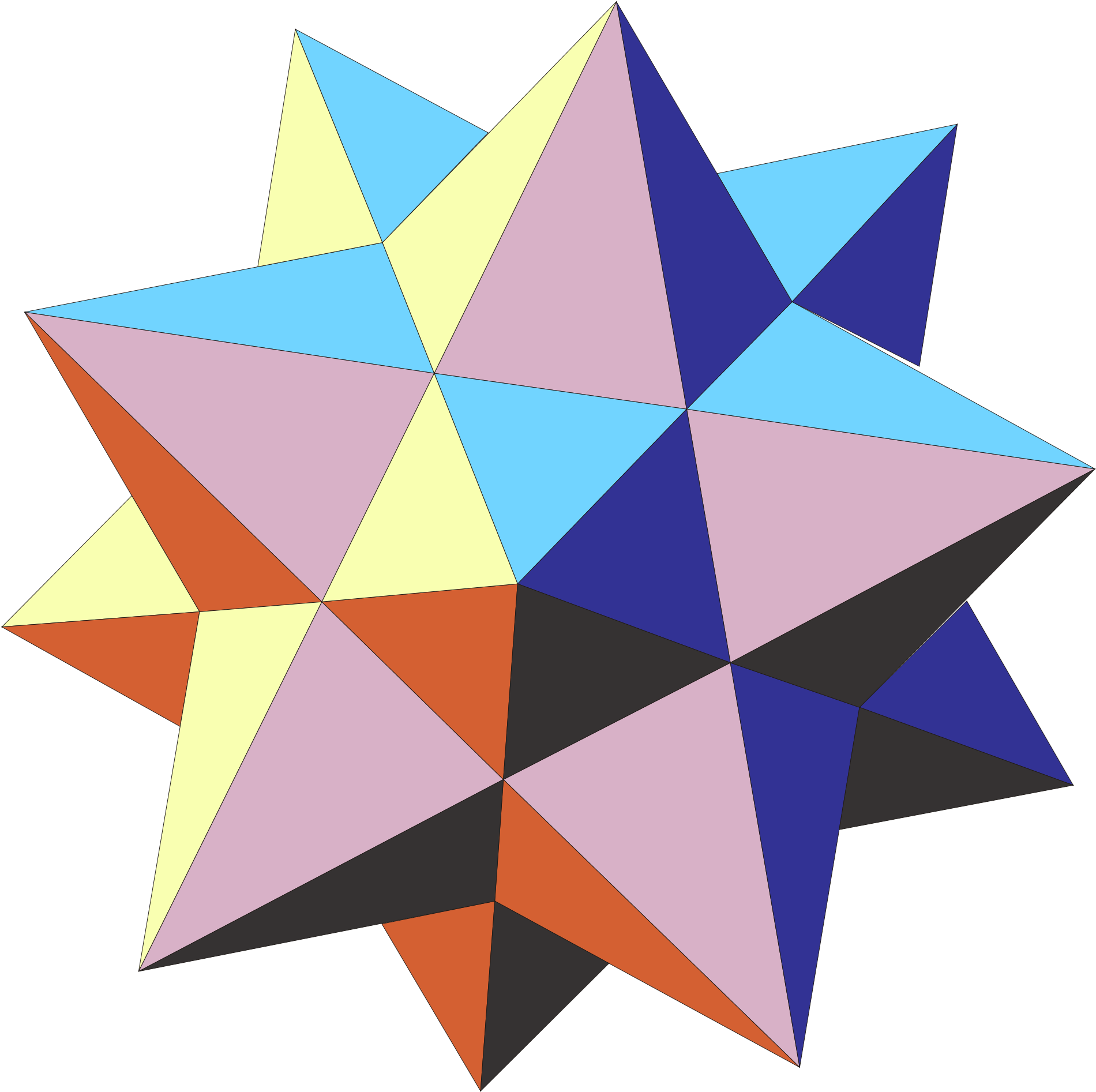 First Stellation Of Dodecahedron - Малый Звездчатый Додекаэдр Clipart (1900x1893), Png Download