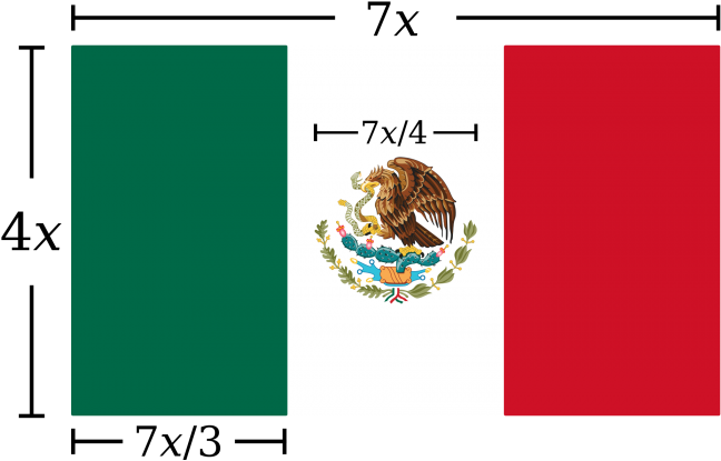 Bandeira Mexico Png - Mexico Flag Size Clipart (700x467), Png Download