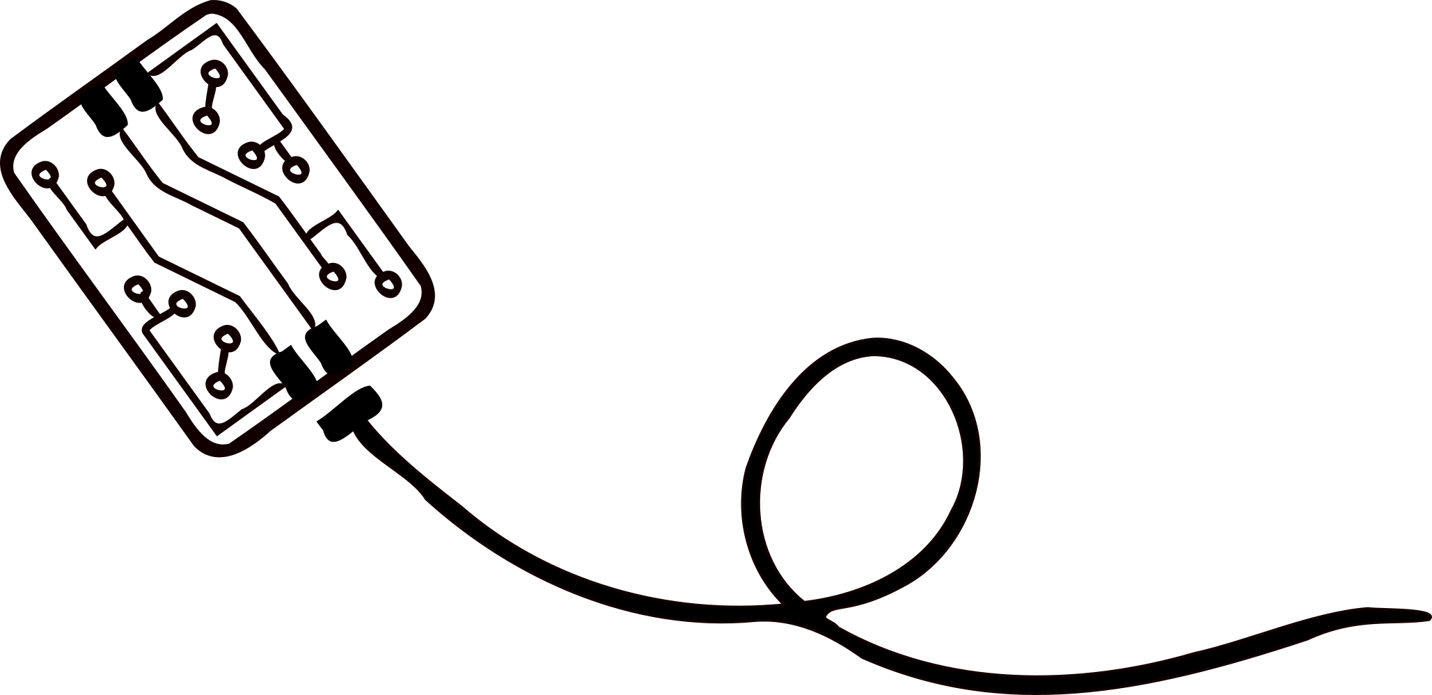 Flexible - Line Art Clipart (2057x999), Png Download