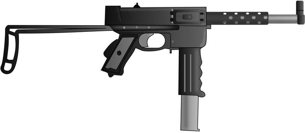 Gun Clipart Png - Sub Machine Gun Png Transparent Png (983x429), Png Download
