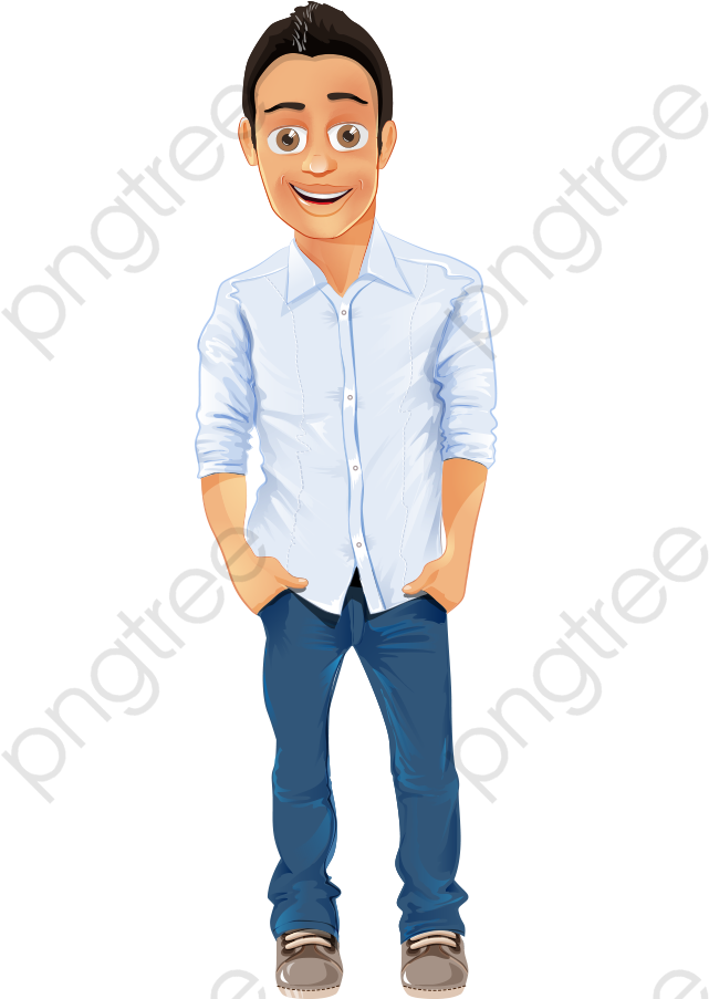 Cartoon Male Png - Handsome Man Cartoon Character Clipart (791x902), Png Download