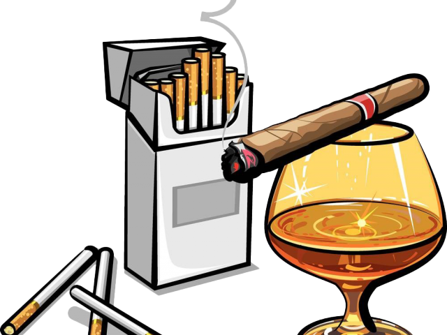 Tobacco Clipart Cigarette Alcohol - Whiskey And Cigar Clipart - Png Download (640x480), Png Download