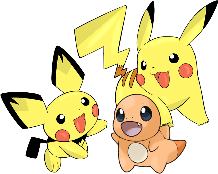 To Us Baby Bulbasaur Baby Squirtle Baby Charmander - Pikachu Pichu And Eevee Clipart (775x575), Png Download