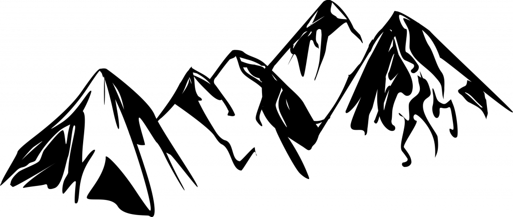 Colorado Mountain Clipart Clipground - Mountain Clipart Black And White - Png Download (1024x433), Png Download