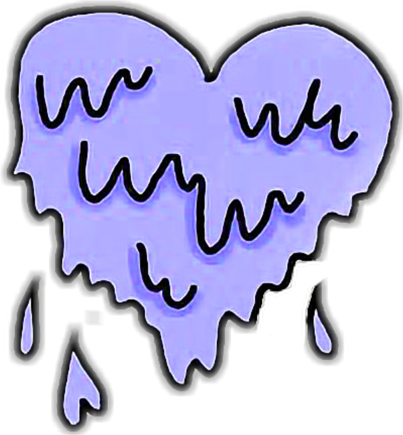#heart #hearts #purple #blue #drip #dripping #tumblr Clipart (1024x1024), Png Download
