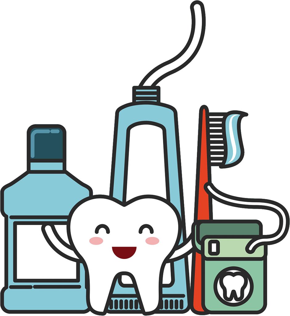 Choose The Best Dental Care Products For Your Dental - Kit De Higiene Bucal Animado Clipart (941x1024), Png Download