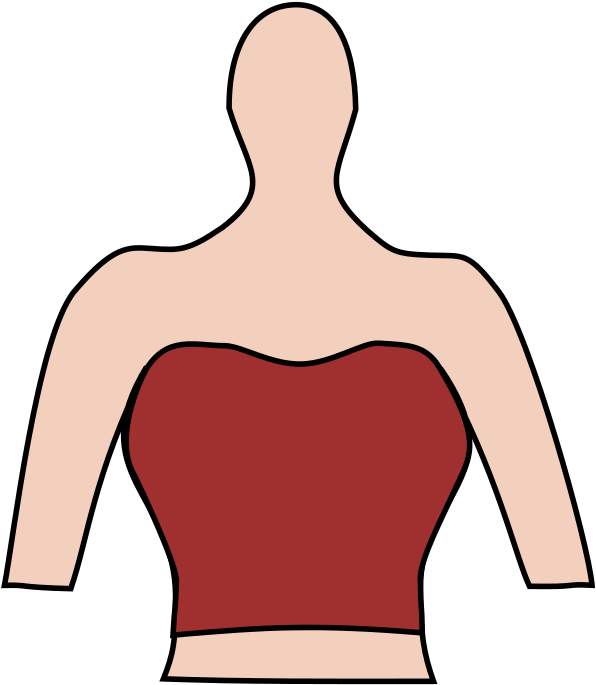Bustier Strapless Shape Clipart (635x767), Png Download
