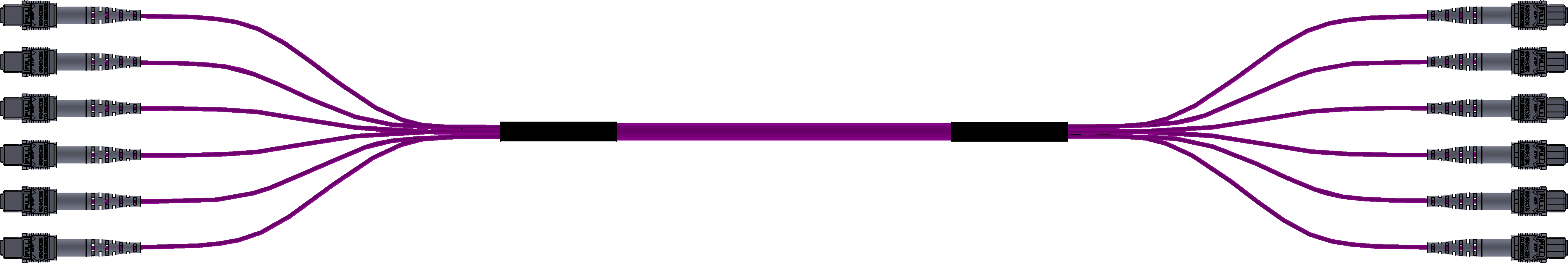 6x24mtp 144 Fiber Breakout Assembly Samm Teknoloji Clipart (5420x3000), Png Download