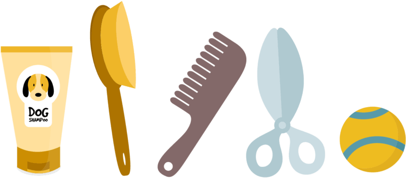 Grooming Tools Clipart (1024x479), Png Download