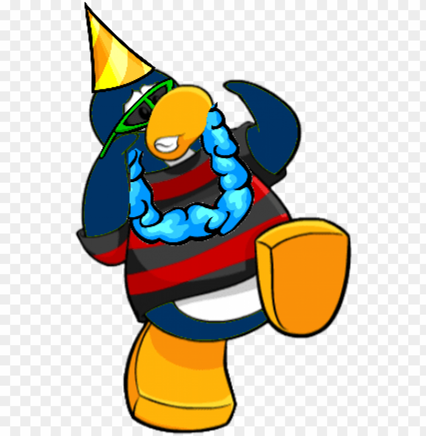 Club Penguin Blue Lei Png Image With Transparent Background - Cartoon Clipart (840x859), Png Download