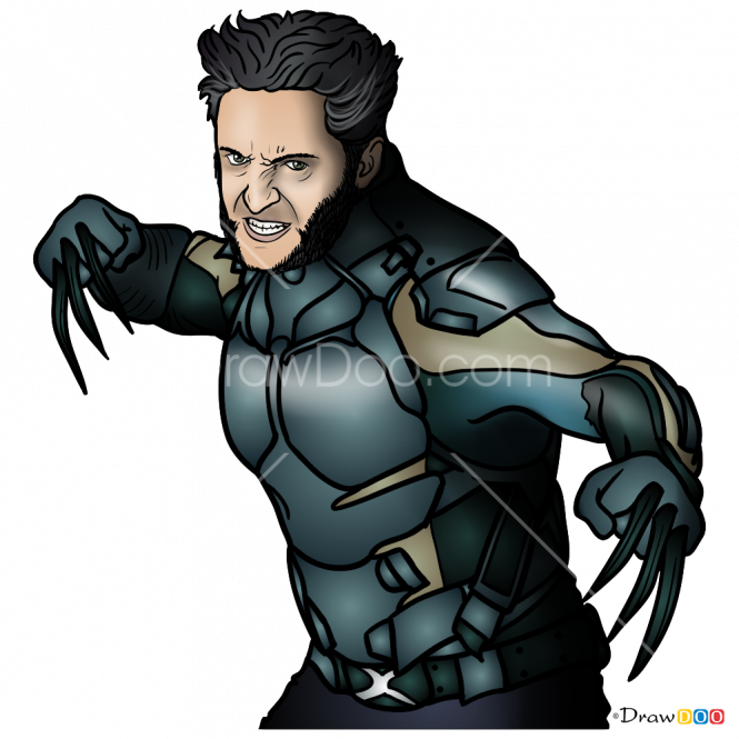 Hugh Jackman Png - Draw Wolverine From Xmen Clipart (665x665), Png Download