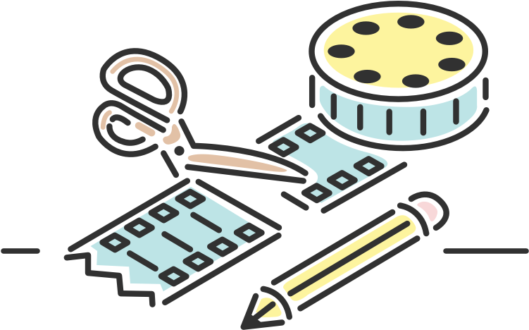 Feature Illustration Of Scissors Cutting A Film From Clipart (751x468), Png Download