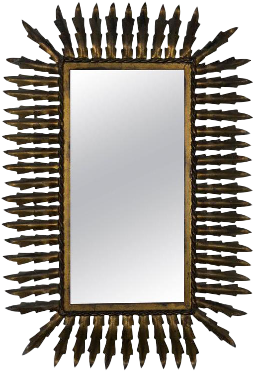 Spanish Gilt Metal Sunburst - Picture Frame Clipart (570x831), Png Download