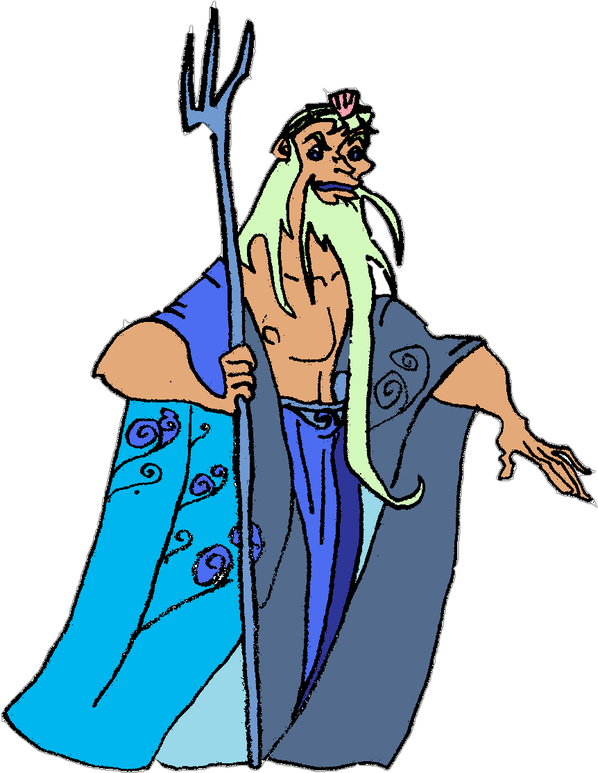 Poseidon - Illustration Clipart (862x1114), Png Download