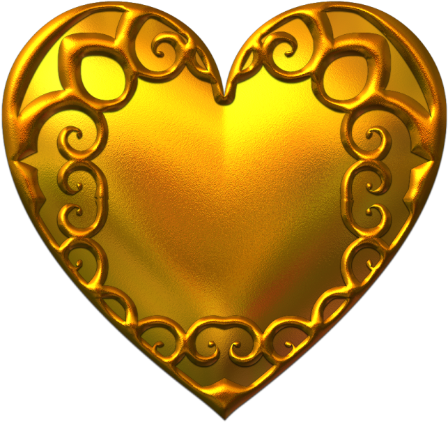 Golden Heart Png Download - Golden Heart Clipart Transparent Png (643x605), Png Download