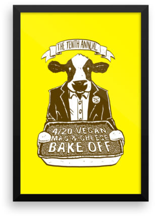 "4/20 Vegan Mac & Cheese Bake Off" Framed Poster Breshnyda - Crest Clipart (600x600), Png Download