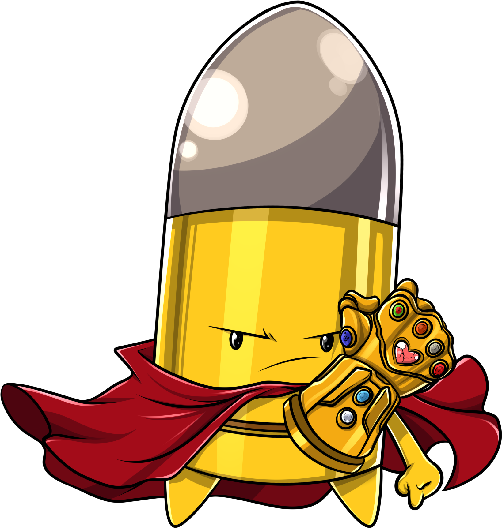 Fanartbullet And The Infinity Guontlet - Cartoon Clipart (2000x2000), Png Download