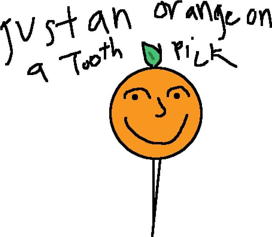 Just En Orange On A Toothpick Clipart (1000x1000), Png Download